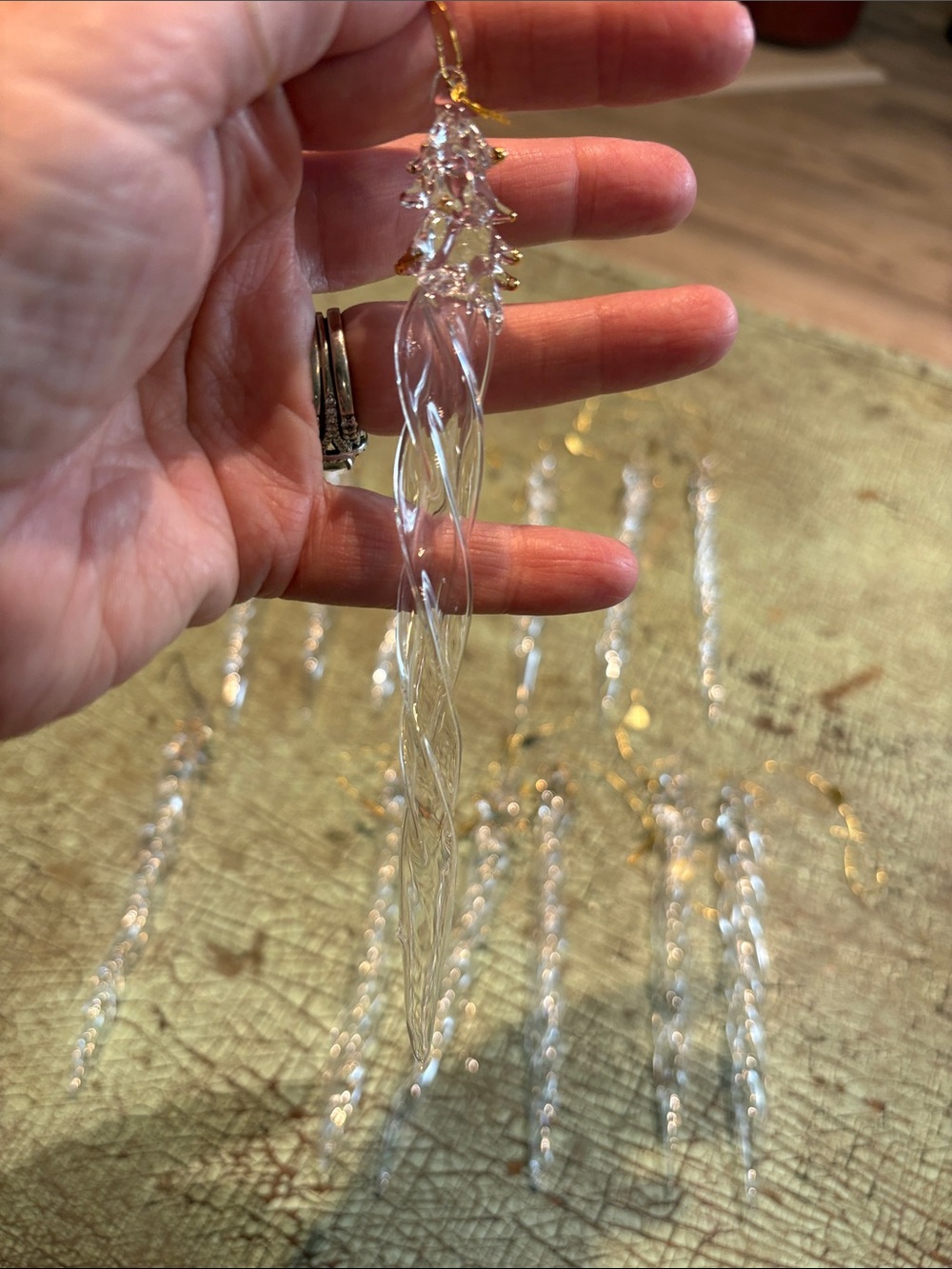 Vintage Hand Blown Glass Icicle & Christmas Tree Ornaments 18 pieces - Picture 5 of 5